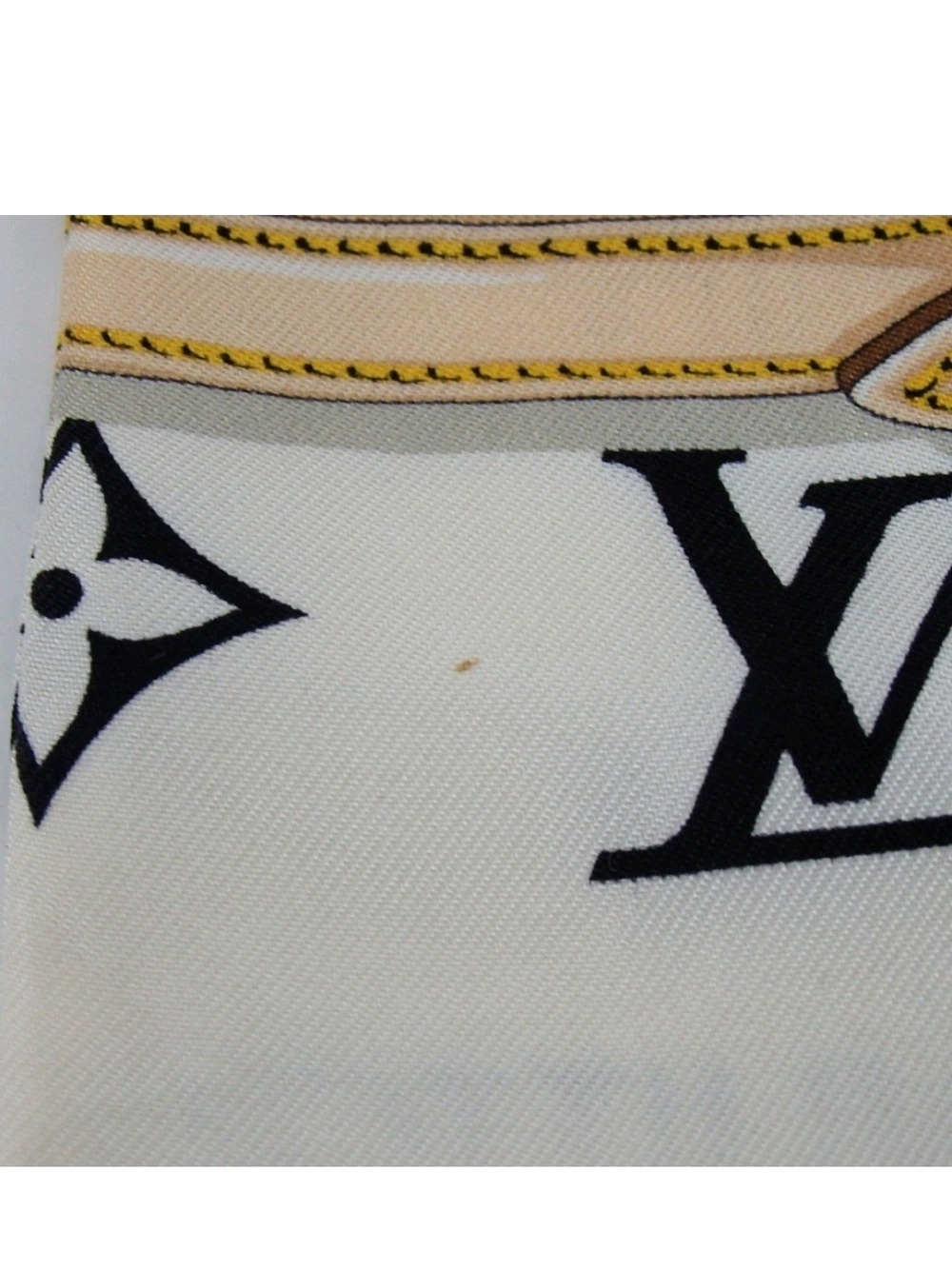 Louis Vuitton Black & White Monogram Silk Twilly Scarf - Picture 9 of 15